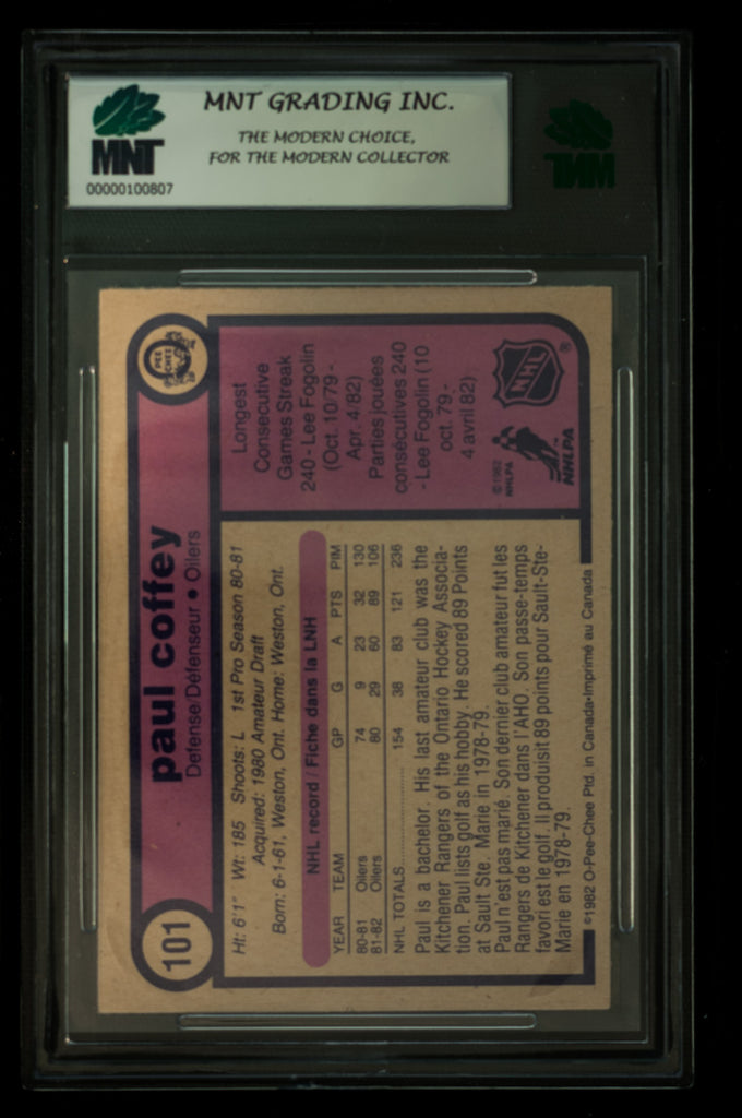mnt graded cards 1982 O-Pee-Chee Hockey #101 Paul Coffey - MNT 6.5