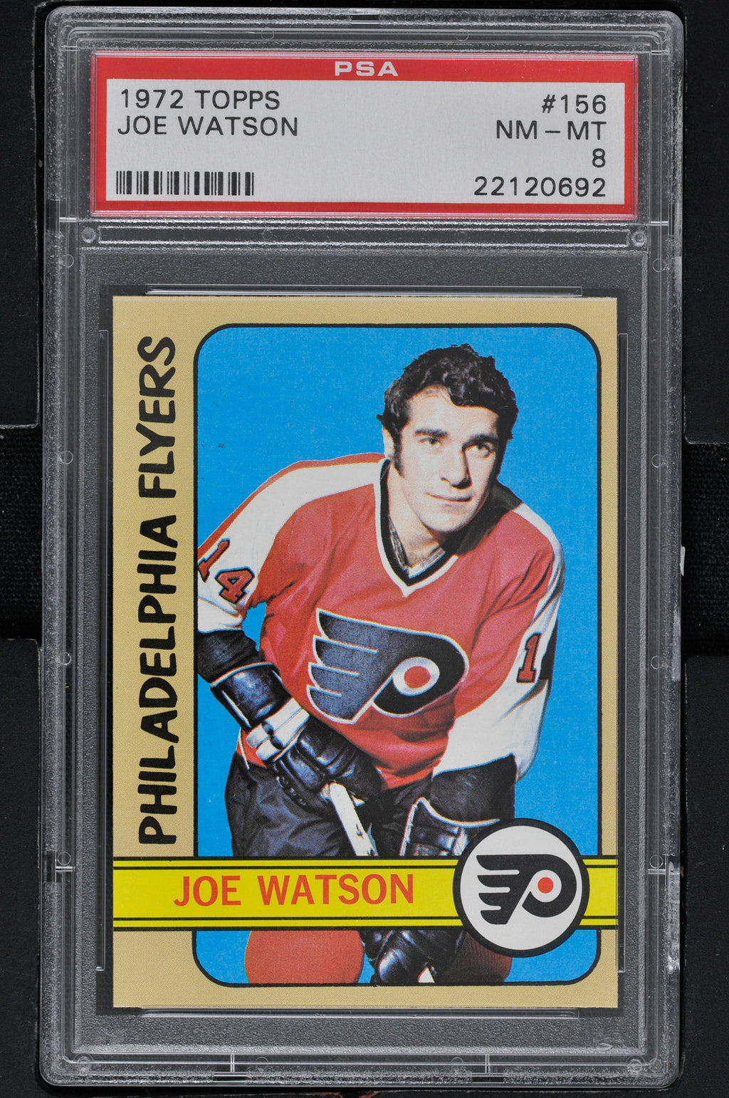 1972 - Topps Hockey #156 Joe Watson - PSA 8