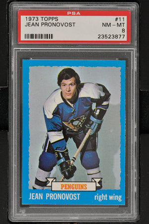1973 - Topps Hockey #11 Jean Pronovost - PSA 8
