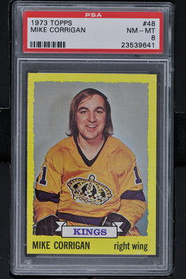 1973 - Topps Hockey #48 Mike Corrigan - PSA 8