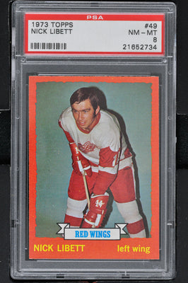 1973 - Topps Hockey #49 Nick Libett - PSA 8