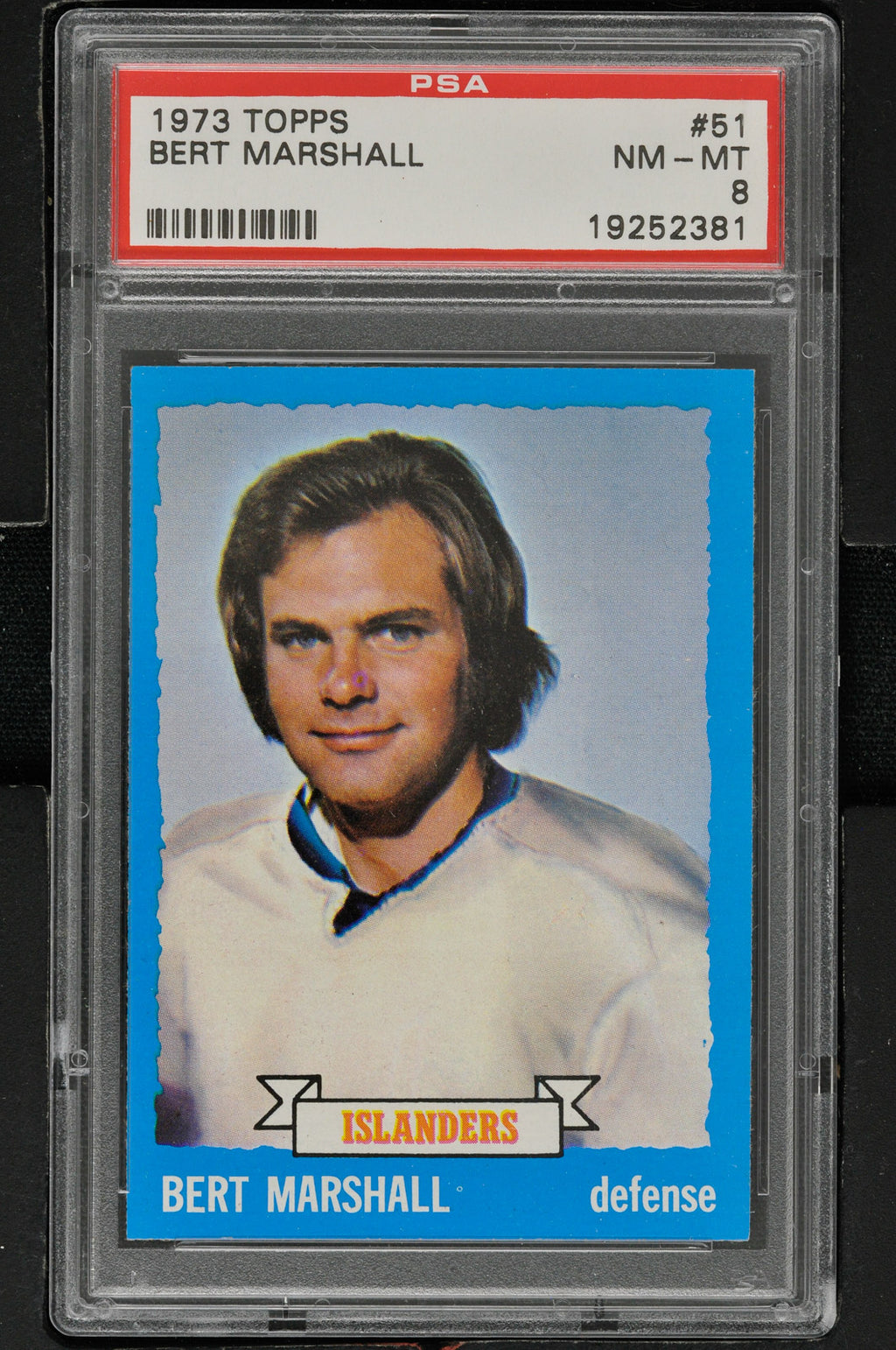 1973 - Topps Hockey #51 Bert Marshall  - PSA 8