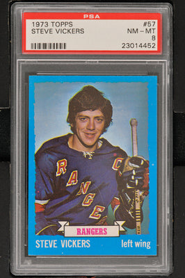 1973 - Topps Hockey #57 Steve Vickers  - PSA 8