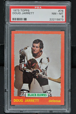 1973 - Topps Hockey #76 Doug Jarrett  - PSA 8