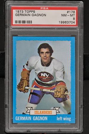 1973 - Topps Hockey #178 Germain Gagnon - PSA 8