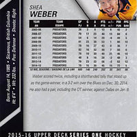 2015 Upper Deck Hockey #110 Shea Weber - Series 1 Ungraded - RC000001293