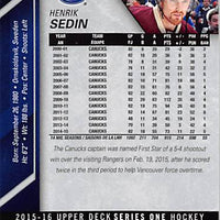 2015 Upper Deck Hockey #181 Henrik Sedin - Series 1 Ungraded