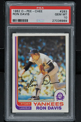 1982 O-Pee-Chee Baseball #283 Ron Davis PSA 10 - RC000001111