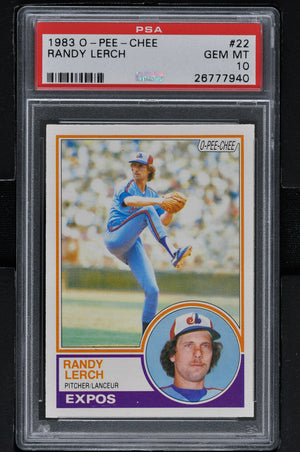 1983 O-Pee-Chee Baseball #22 Randy Lerch PSA 10 - RC000001112