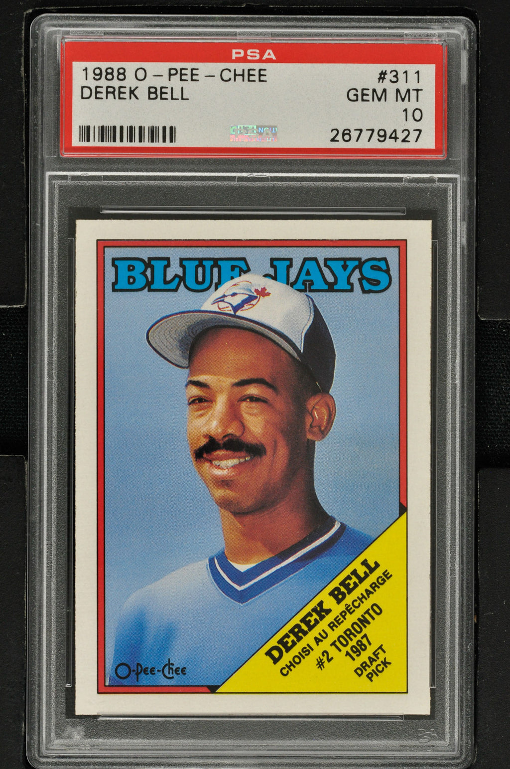 1988 O-Pee-Chee Baseball #311 Derek Bell (RC) - PSA 10 - POP 12