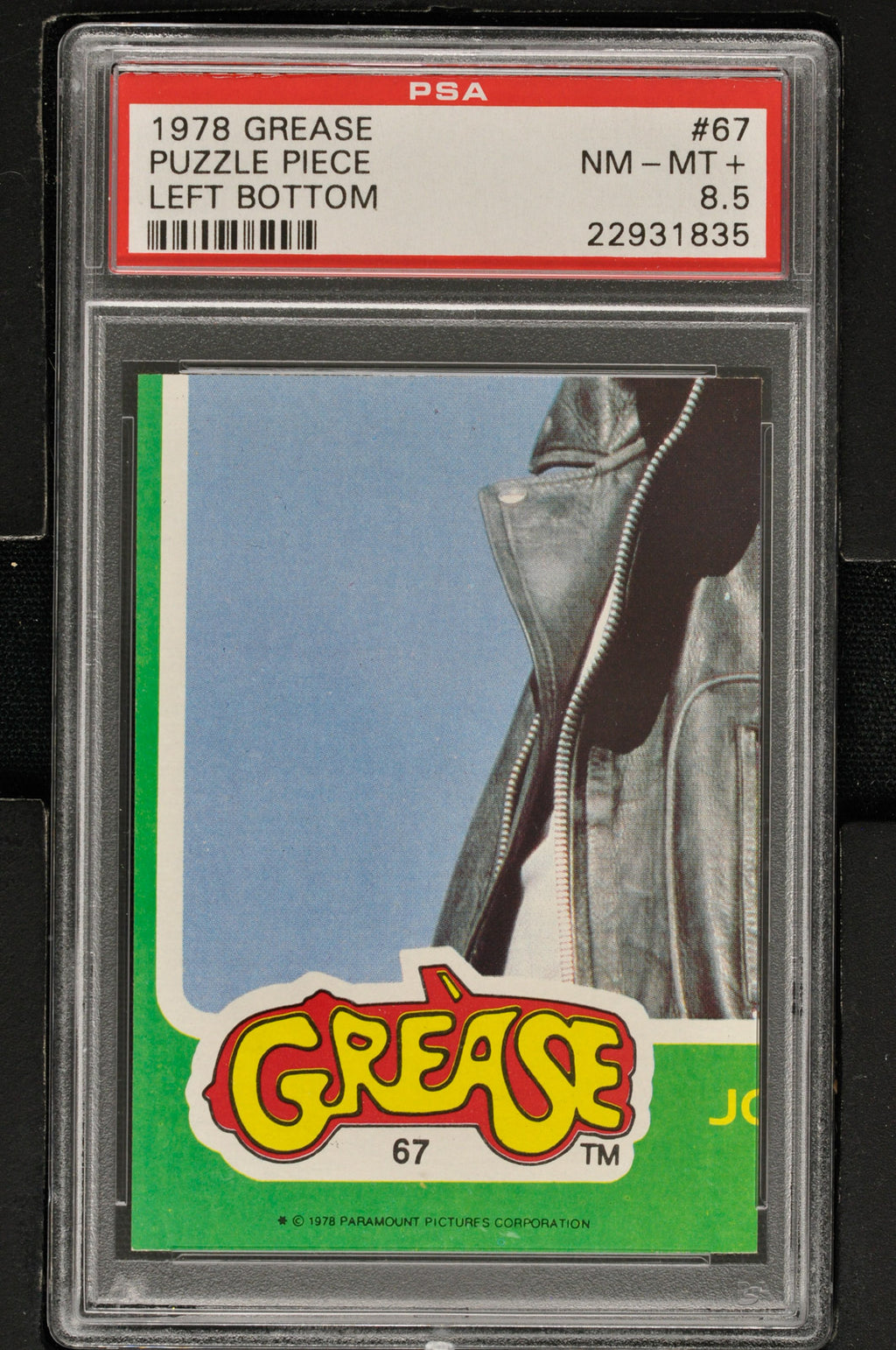 1978 - Topps Grease Series 2 #67 Puzzle Piece Left Bottom - PSA 8.5