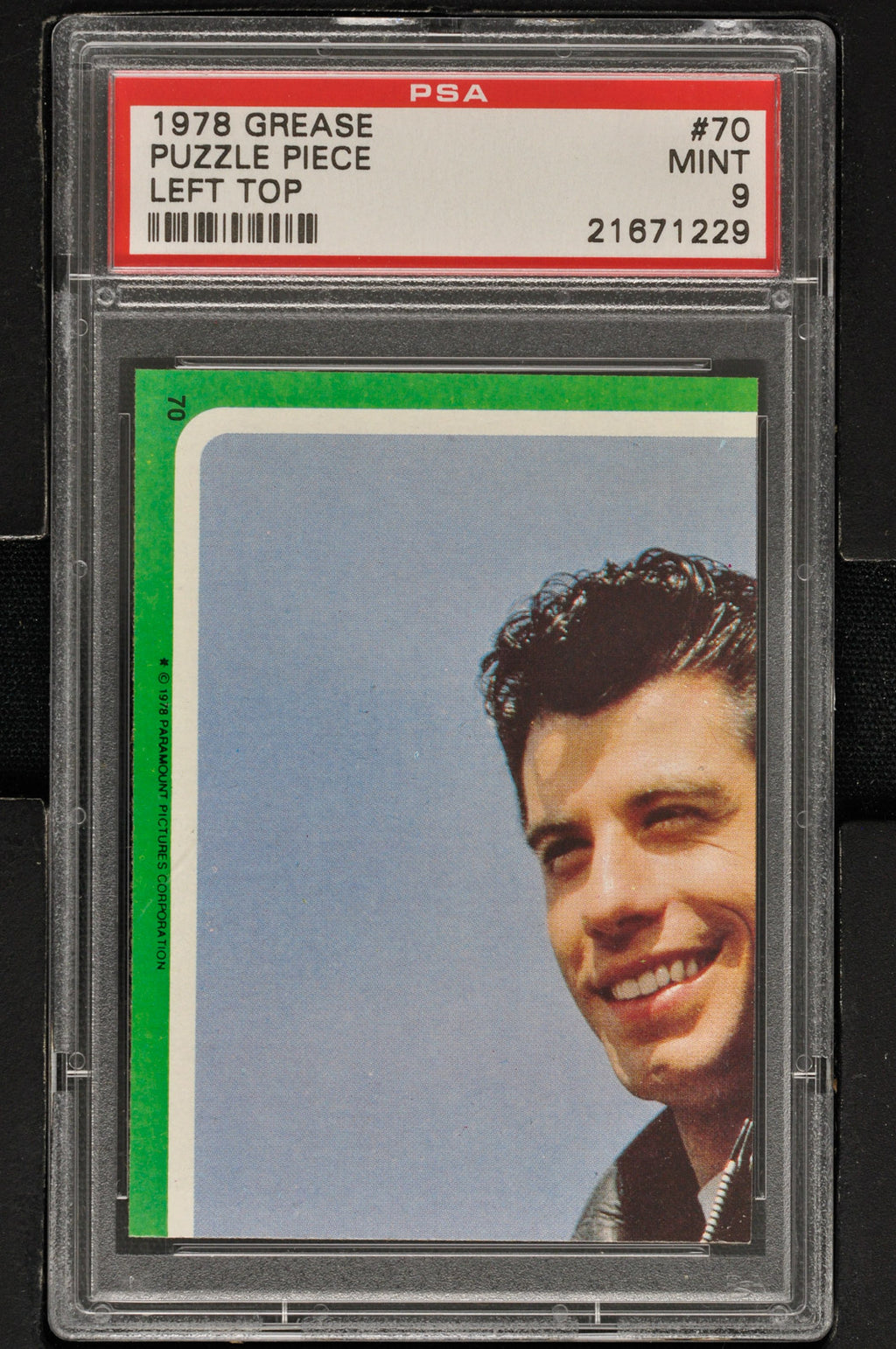 1978 - Topps Grease Series 2 #70 Puzzle Piece Left Top - PSA 9