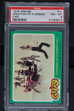 1978 - Topps Grease Series 2 #71 Creation of a Dream Car! - PSA 8