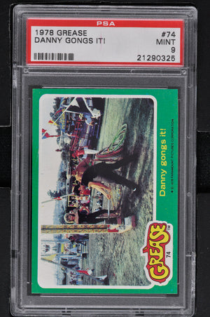 1978 - Topps Grease Series 2 #74 Danny Gongs It! - PSA 9