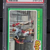 1978 - Topps Grease Series 2 #94 Knocking the Jocks Out of Their Sweatsocks - PSA 8