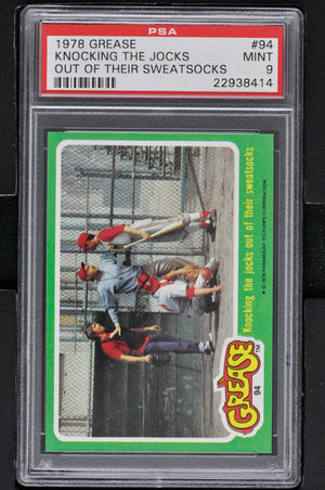1978 - Topps Grease Series 2 #94 Knocking the Jocks Out of Their Sweatsocks - PSA 9