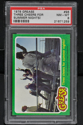 1978 - Topps Grease Series 2 #96 Three Cheers for Summer Nights! - PSA 8