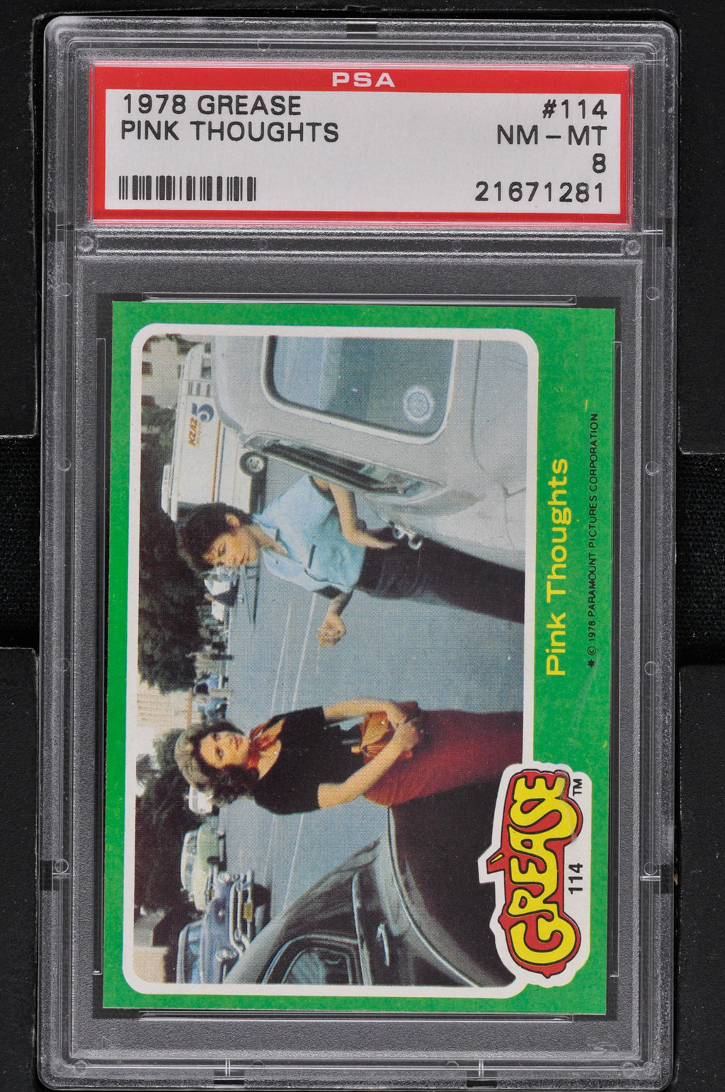 1978 - Topps Grease Series 2 #114 Pink Thoughts - PSA 8