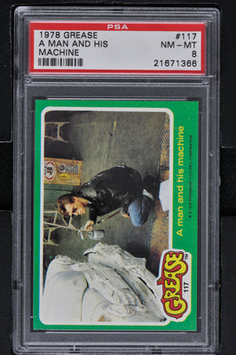 1978 - Topps Grease Series 2 #117 A Man and His Machine - PSA 8