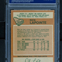 1978 O-Pee-Chee Hockey #322 Rick Lapointe - PSA 8 - RC000001349