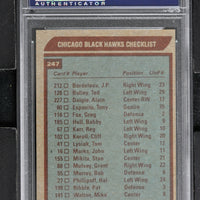 1979 Topps  Hockey #247 Chicago Blackhawks - Team Checklist - PSA 8 - RC000001498