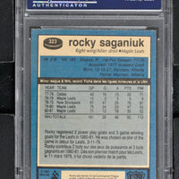 1981 O-Pee-Chee  Hockey #323 Rocky Saganiuk - PSA 8 - RC000001785