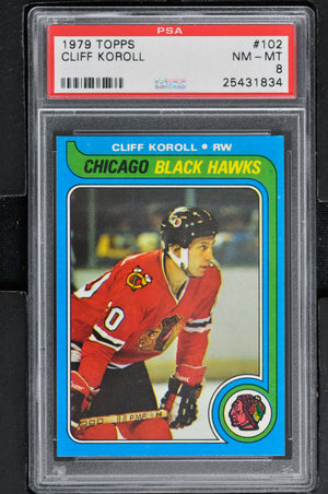 1979 Topps  Hockey #102 Cliff Koroll - PSA 8 - RC000001444