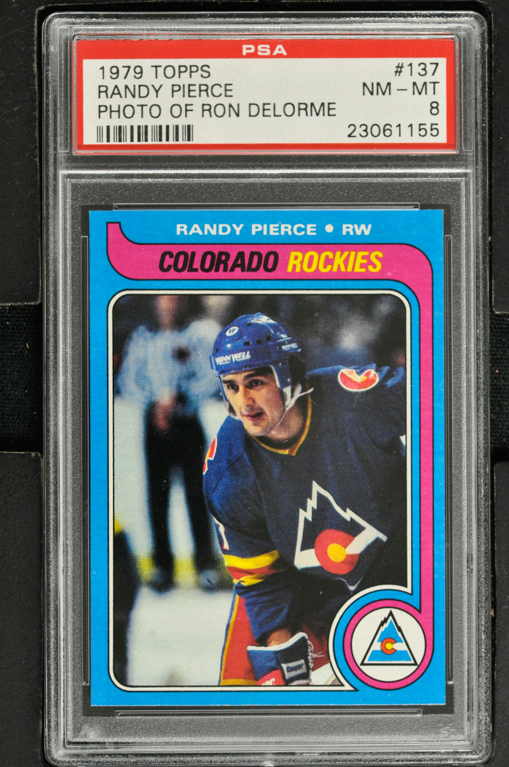 1979 Topps  Hockey #137 Randy Pierce - RC - PSA 8 - RC000001453