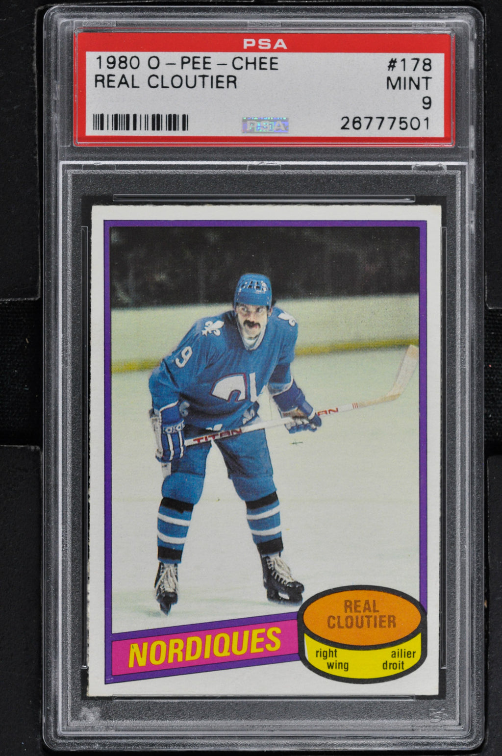 1980 O-Pee-Chee  Hockey #178 Real Cloutier - PSA 9-RC000001521