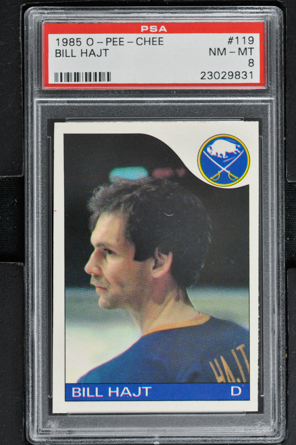 1985 O-Pee-Chee  Hockey #119 Bill Hajt - PSA 8 - RC000001625