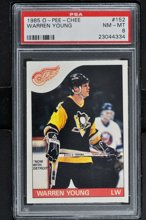 1985 O-Pee-Chee  Hockey #152 Warren Young RC - PSA 8 - RC000001628