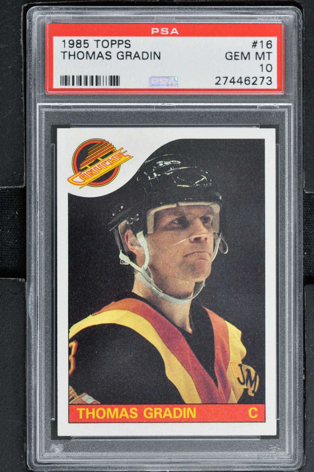 1985 Topps  Hockey #16 Thomas Gradin - PSA 10 - RC000001634