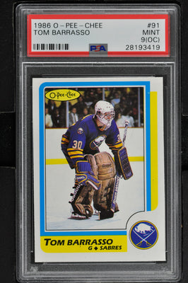 1986 O-Pee-Chee  Hockey #91 Tom Barrasso - PSA 9 OC - RC000001645