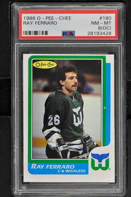 1986 O-Pee-Chee  Hockey #160 Ray Ferraro RC - PSA 8 OC - RC000001655