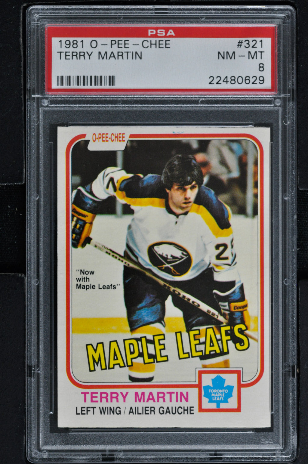 1981 O-Pee-Chee  Hockey #321 Terry Martin - PSA 8 - RC000001780