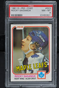 1981 O-Pee-Chee  Hockey #323 Rocky Saganiuk - PSA 8 - RC000001785