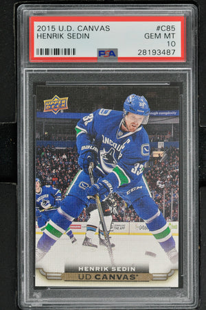 2015 Upper Deck Series 1 Canvas Hockey #C85 Henrik Sedin - PSA 10 - RC000001922