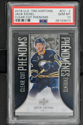 2016 Upper Deck Tim Hortons Clear Cut Phenoms Hockey #CC-2 Jack Eichel - PSA 10 - RC000002004