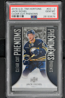 2016 Upper Deck Tim Hortons Clear Cut Phenoms Hockey #CC-2 Jack Eichel - PSA 10 - RC000002007