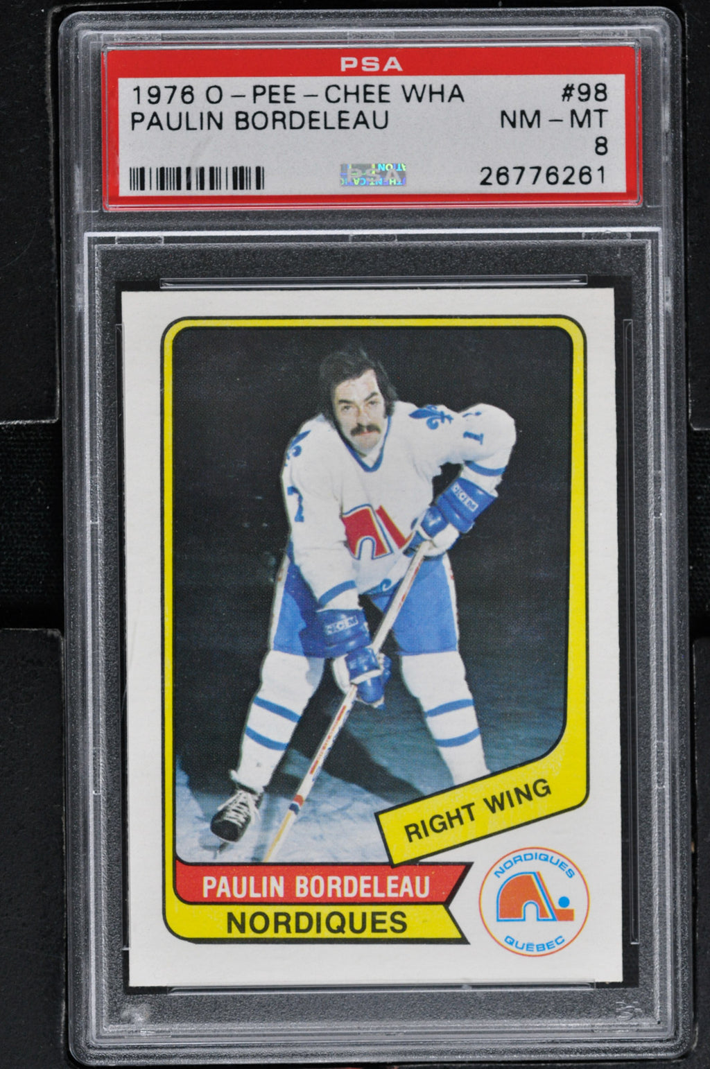 1976 O-Pee-Chee - WHA  Hockey #98 Paulin Bordeleau - PSA 8 - RC000002101