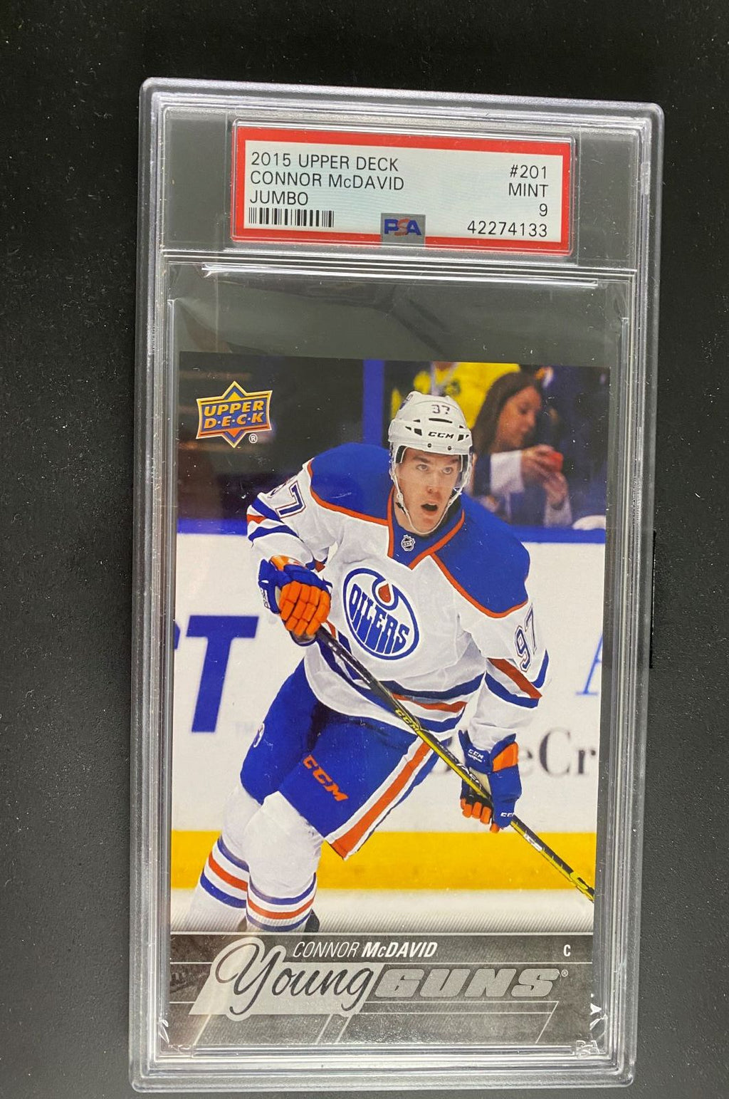 2015 Upper Deck Hockey Series 1 #201 Connor McDavid - Jumbo - RC - PSA 9
