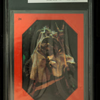 1983 Topps Stickers Star Wars ROTJ Series 1 Movie Cards #24 Wicket - Red Border  - MNT 8.5