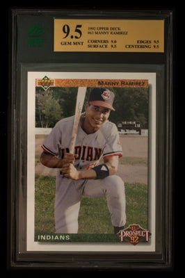 1992 Upper Deck Baseball #63 Manny Ramirez (Top Prospect RC) - MNT 9.5