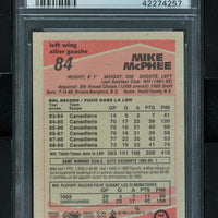 1989 - O-Pee-Chee Hockey # 84 Mike McPhee - PSA 9