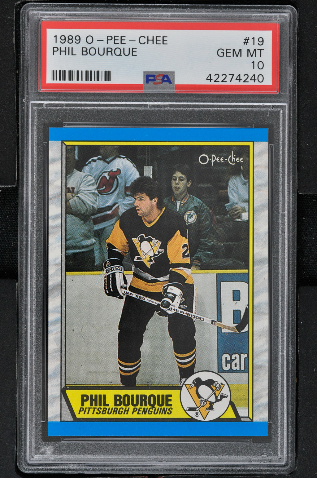 1989 - O-Pee-Chee Hockey #19 Phil Bourque ( RC ) - PSA 10 - ONLY 4 GRADED