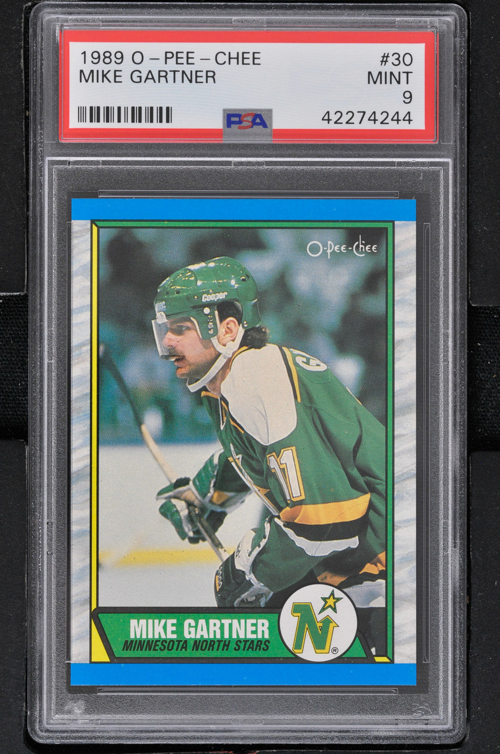 1989 - O-Pee-Chee Hockey #30 Mike Gartner - PSA 9