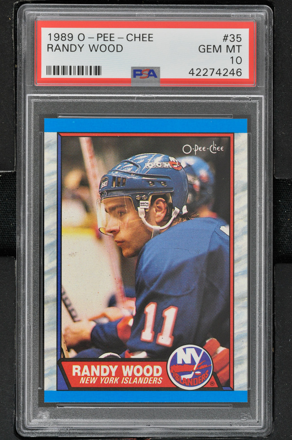 1989 - O-Pee-Chee Hockey #35 Randy Wood - PSA 10 - ONLY 3 GRADED