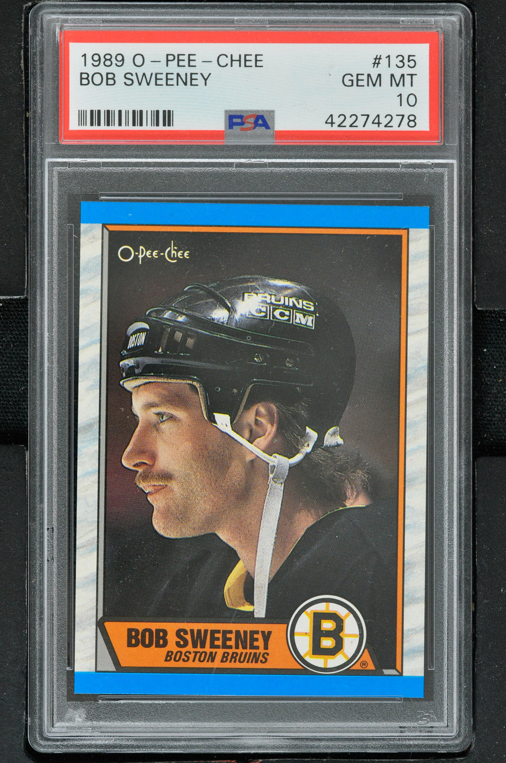 1989 - O-Pee-Chee Hockey #135 Bob Sweeney - PSA 10 - ONLY 4 GRADED